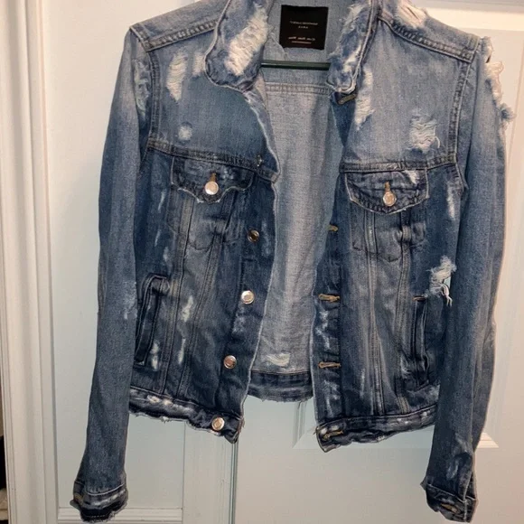 Distressed denim jacket - Picture 6 of 14